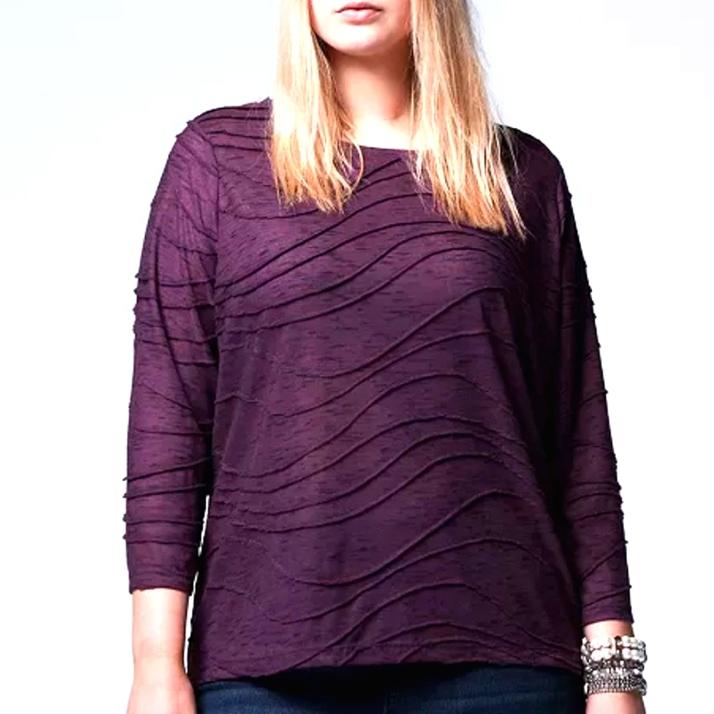 Simply Vera Vera Wang Space-Dye Windy Jacquard Tee